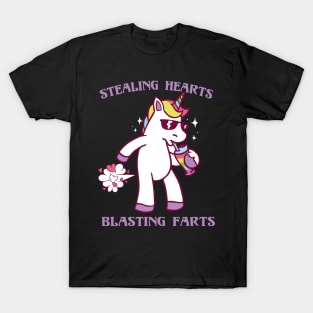 Stealing Hearts and Blasting Farts Unicorn Magic Love T-Shirt